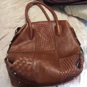 Brown leather deep purse